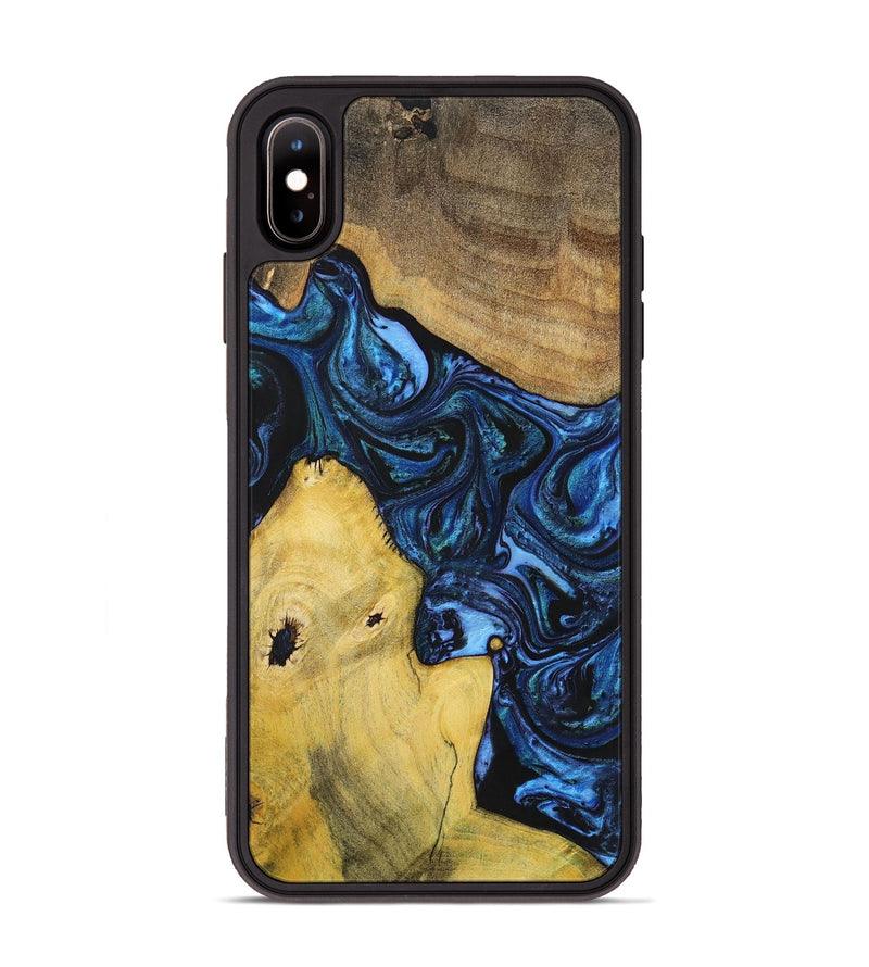 iPhone Xs Max Wood+Resin Phone Case - Dennis (Blue, 699141)