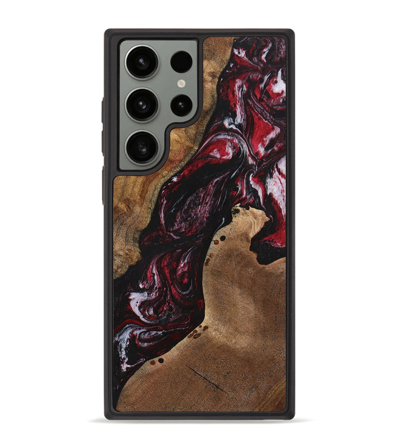 Galaxy S23 Ultra Wood+Resin Phone Case - Darla (Red, 699149)