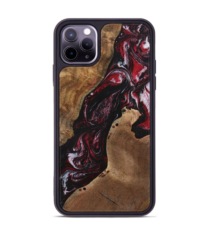 iPhone 11 Pro Max Wood+Resin Phone Case - Darla (Red, 699149)
