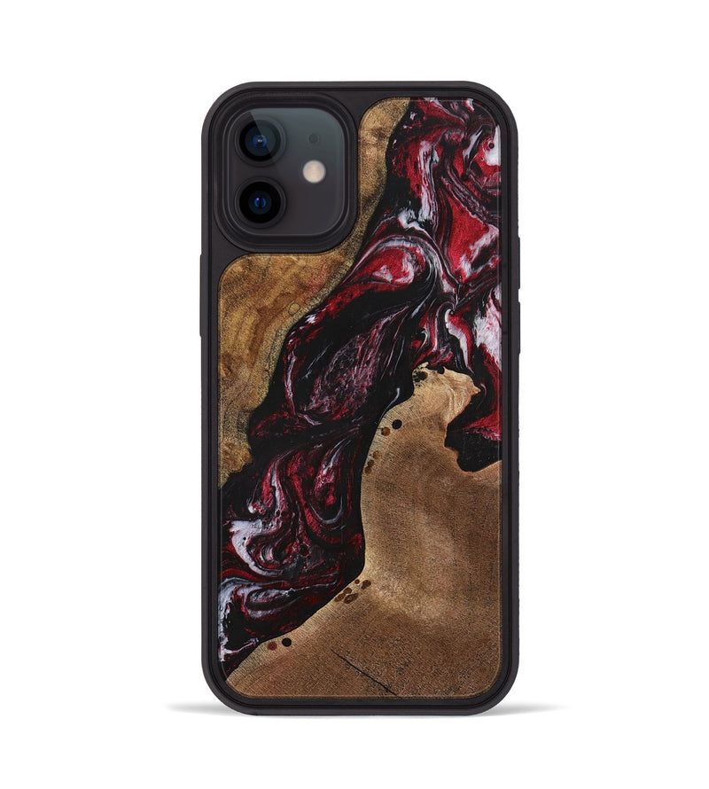 iPhone 12 Wood+Resin Phone Case - Darla (Red, 699149)
