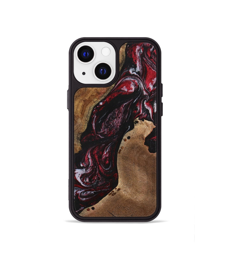iPhone 13 mini Wood+Resin Phone Case - Darla (Red, 699149)