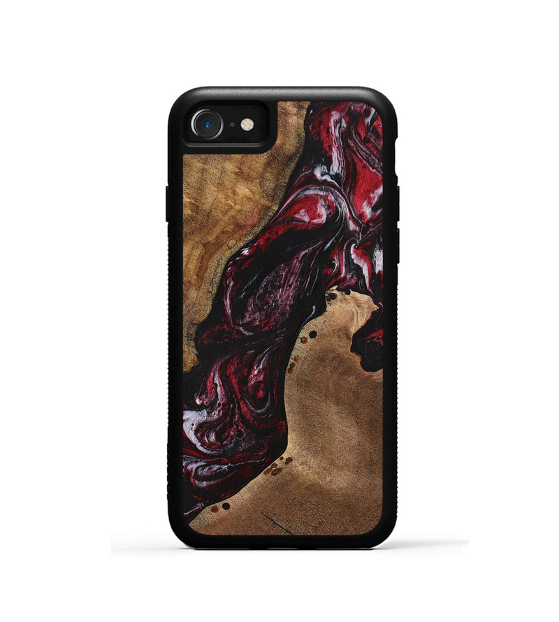 iPhone SE Wood+Resin Phone Case - Darla (Red, 699149)