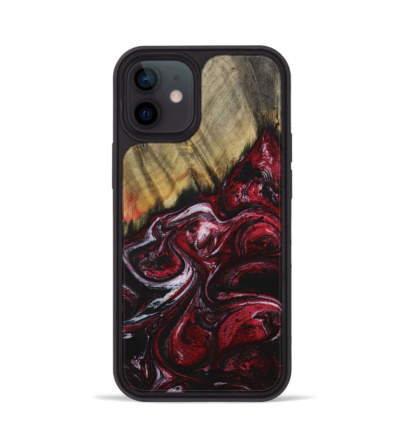 iPhone 12 Wood+Resin Phone Case - Easton (Red, 699153)
