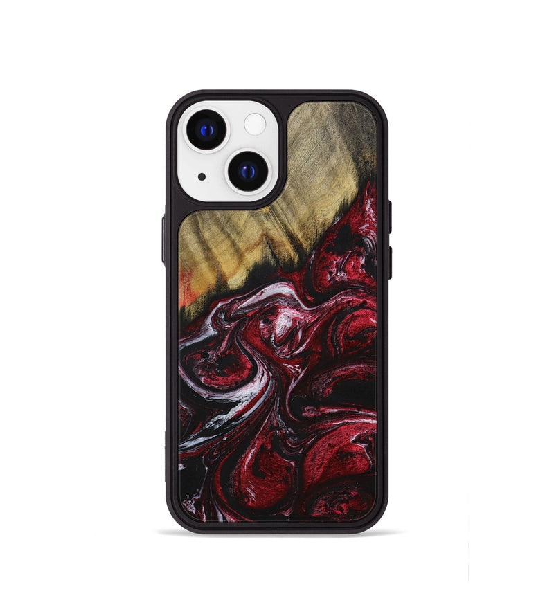 iPhone 13 mini Wood+Resin Phone Case - Easton (Red, 699153)