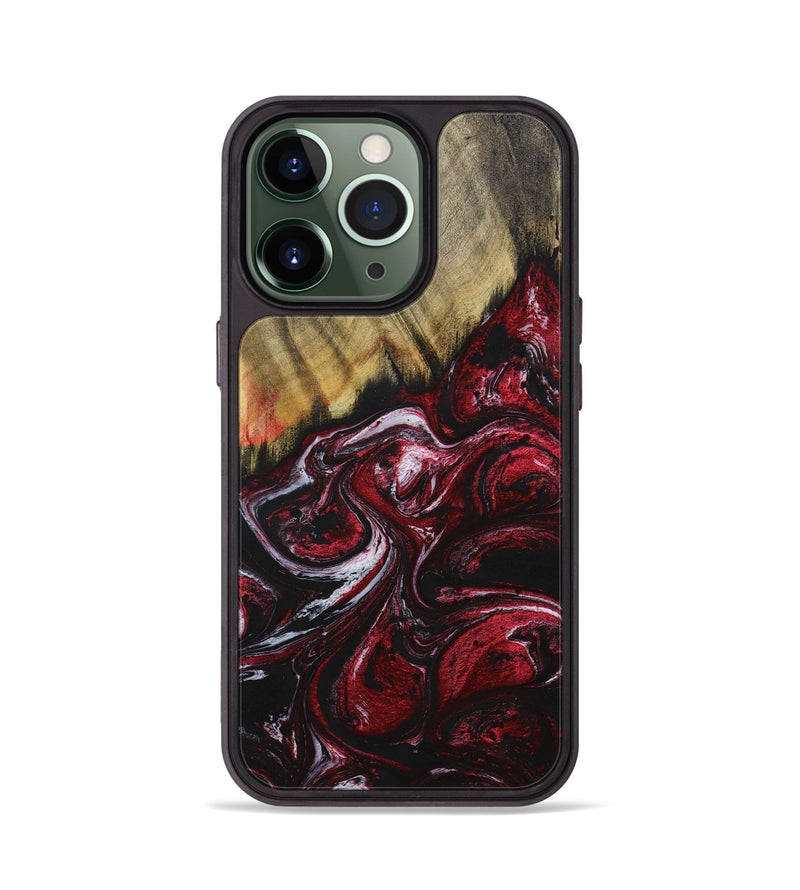 iPhone 13 Pro Wood+Resin Phone Case - Easton (Red, 699153)