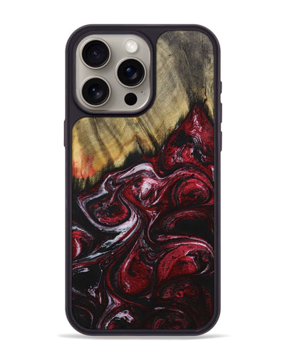 iPhone 15 Pro Max Wood+Resin Phone Case - Easton (Red, 699153)