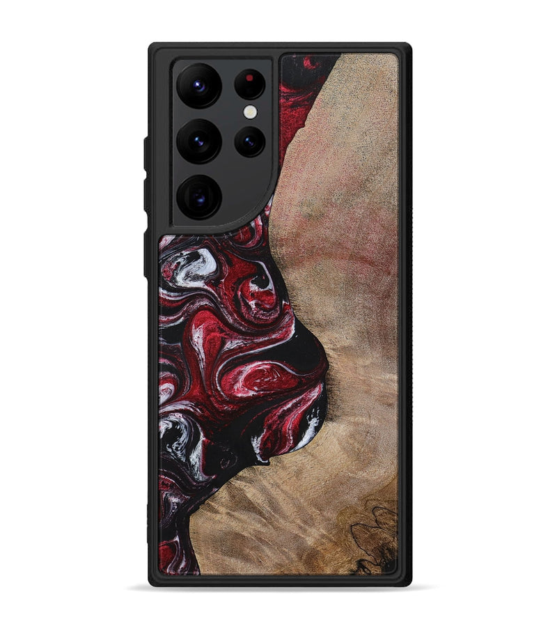 Galaxy S22 Ultra Wood+Resin Phone Case - Larry (Red, 699155)