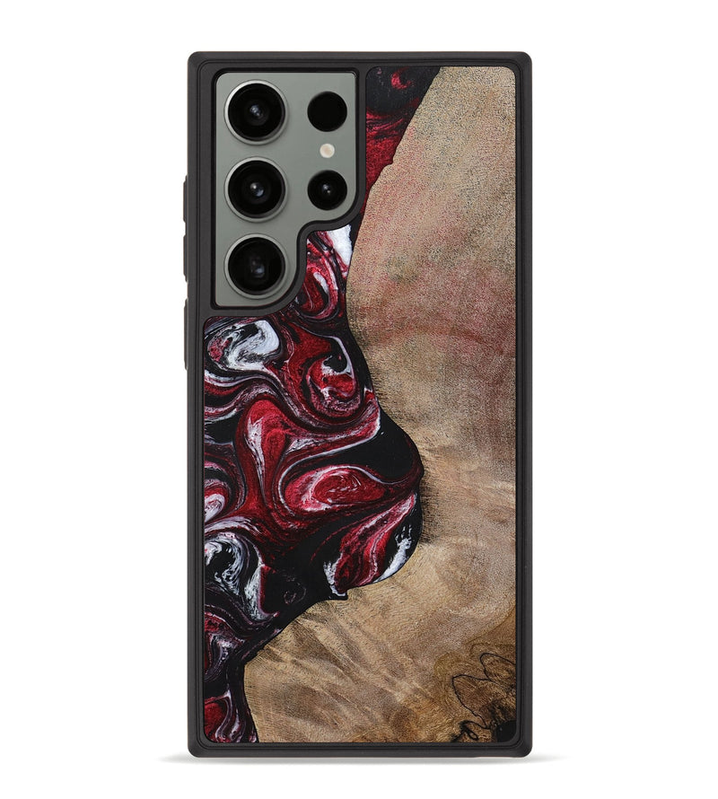 Galaxy S23 Ultra Wood+Resin Phone Case - Larry (Red, 699155)