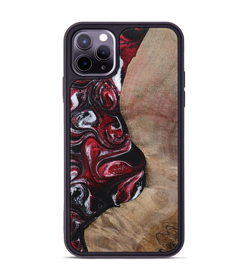 iPhone 11 Pro Max Wood+Resin Phone Case - Larry (Red, 699155)