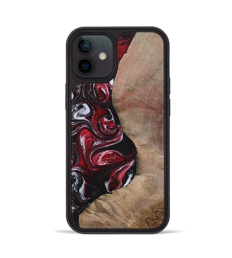 iPhone 12 Wood+Resin Phone Case - Larry (Red, 699155)