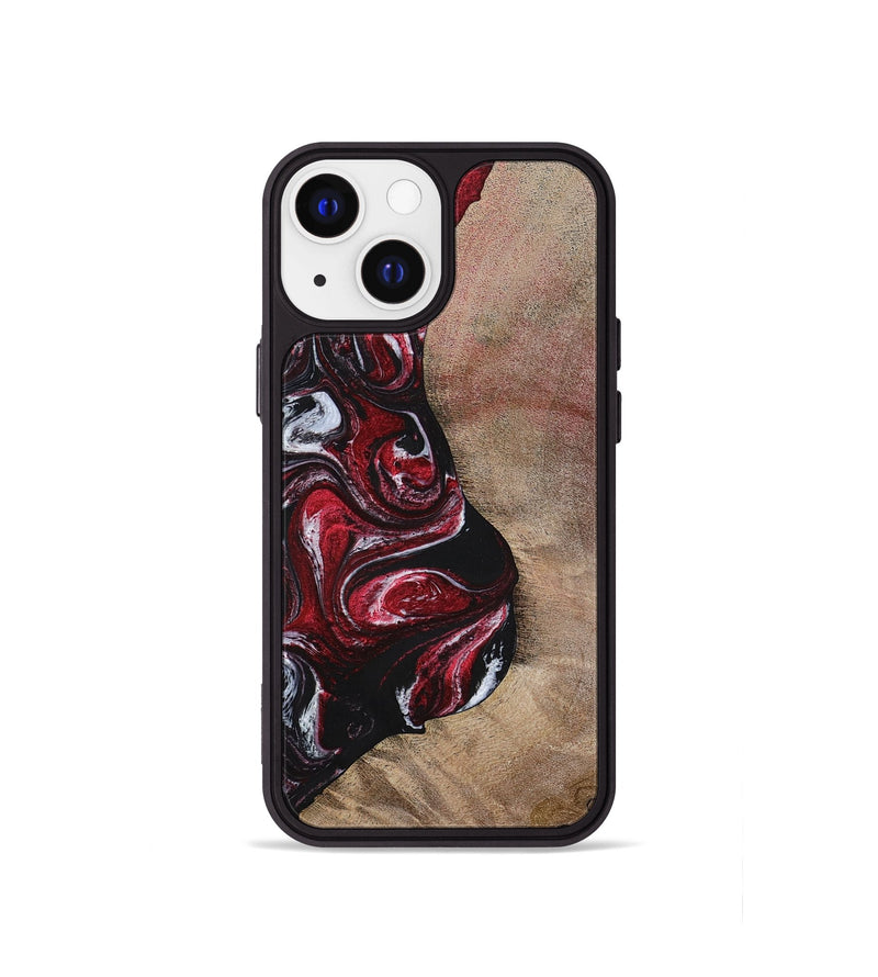 iPhone 13 mini Wood+Resin Phone Case - Larry (Red, 699155)