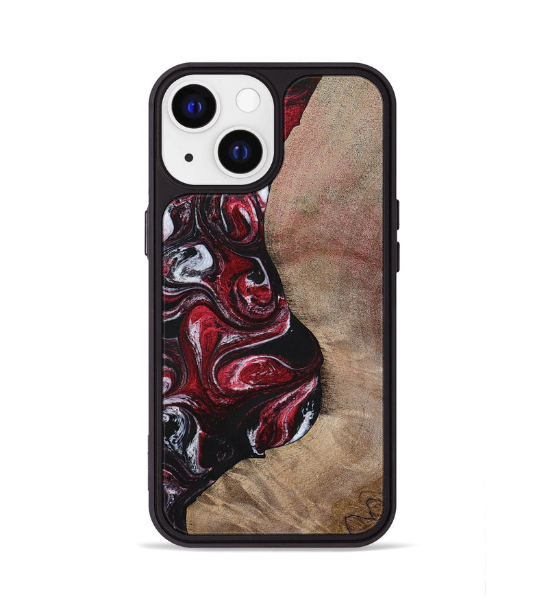 iPhone 13 Wood+Resin Phone Case - Larry (Red, 699155)