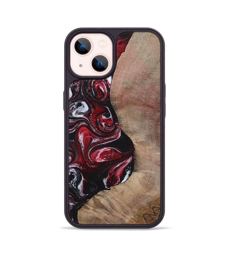 iPhone 14 Wood+Resin Phone Case - Larry (Red, 699155)