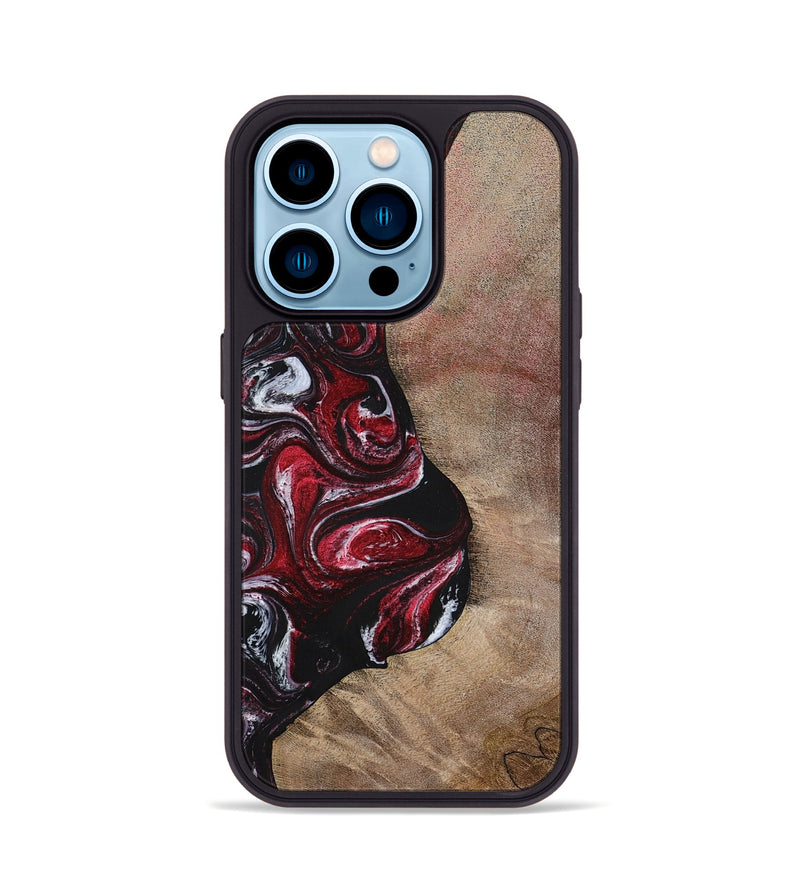 iPhone 14 Pro Wood+Resin Phone Case - Larry (Red, 699155)