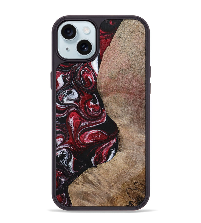 iPhone 15 Plus Wood+Resin Phone Case - Larry (Red, 699155)