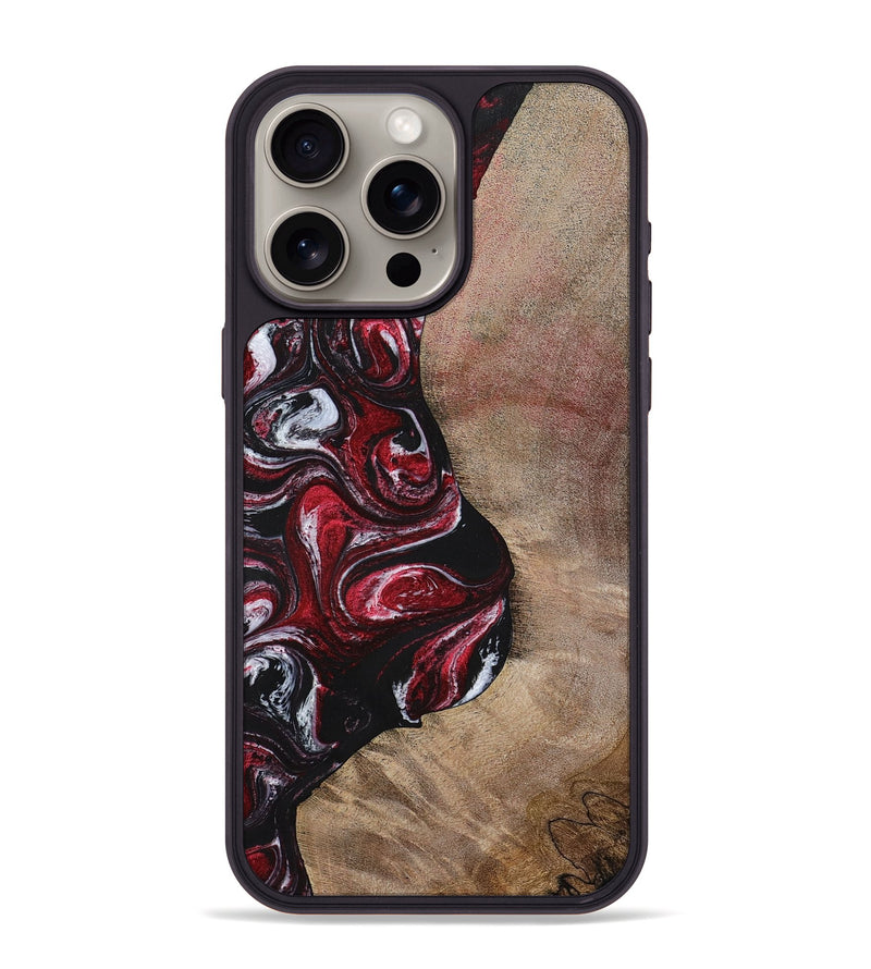 iPhone 15 Pro Max Wood+Resin Phone Case - Larry (Red, 699155)