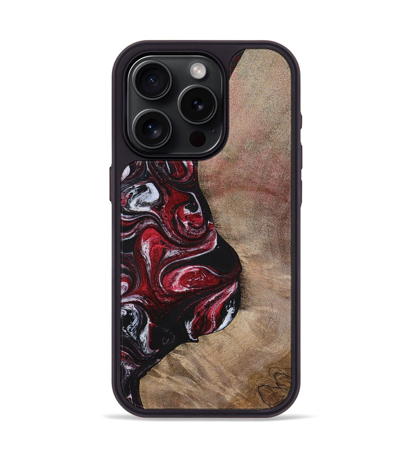 iPhone 15 Pro Wood+Resin Phone Case - Larry (Red, 699155)