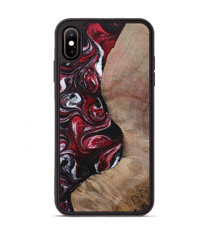 iPhone Xs Max Wood+Resin Phone Case - Larry (Red, 699155)