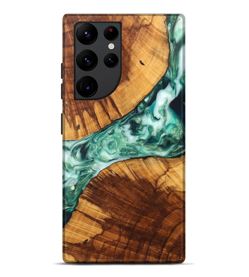Galaxy S22 Ultra Wood+Resin Live Edge Phone Case - Isabelle (Green, 699166)