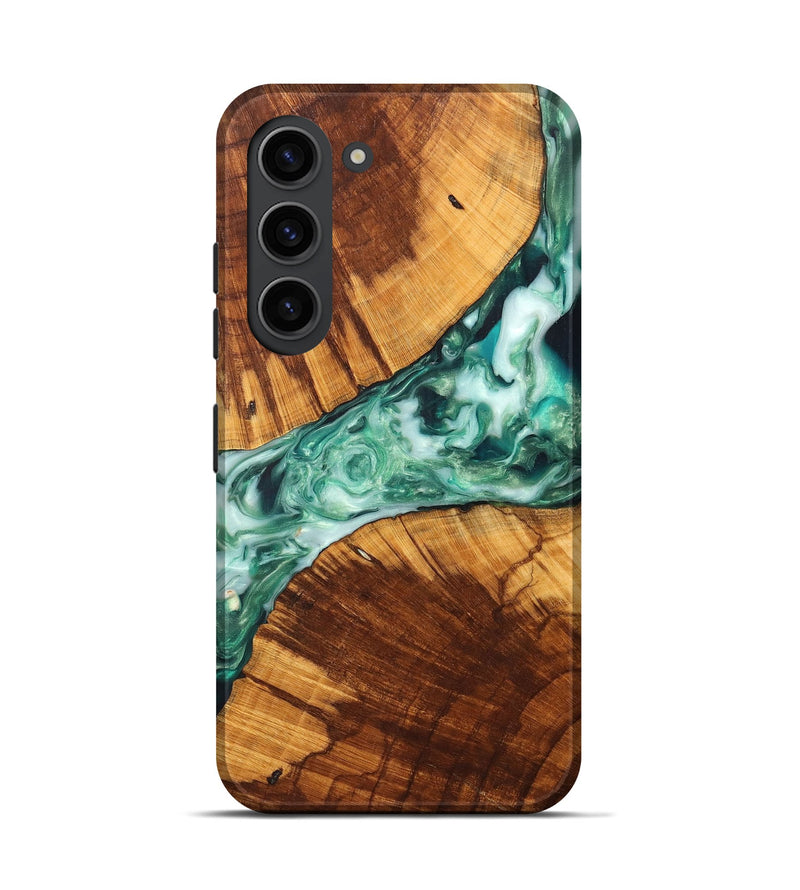 Galaxy S23 Wood+Resin Live Edge Phone Case - Isabelle (Green, 699166)