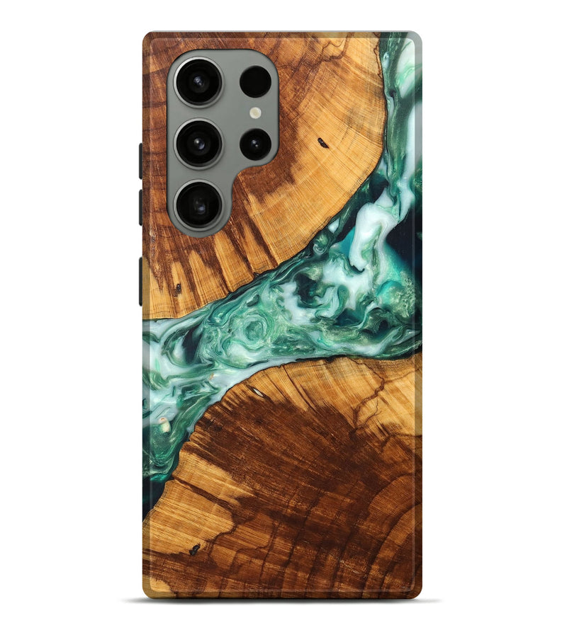Galaxy S23 Ultra Wood+Resin Live Edge Phone Case - Isabelle (Green, 699166)