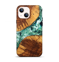 iPhone 13 Wood+Resin Live Edge Phone Case - Isabelle (Green, 699166)