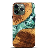 iPhone 13 Pro Max Wood+Resin Live Edge Phone Case - Isabelle (Green, 699166)