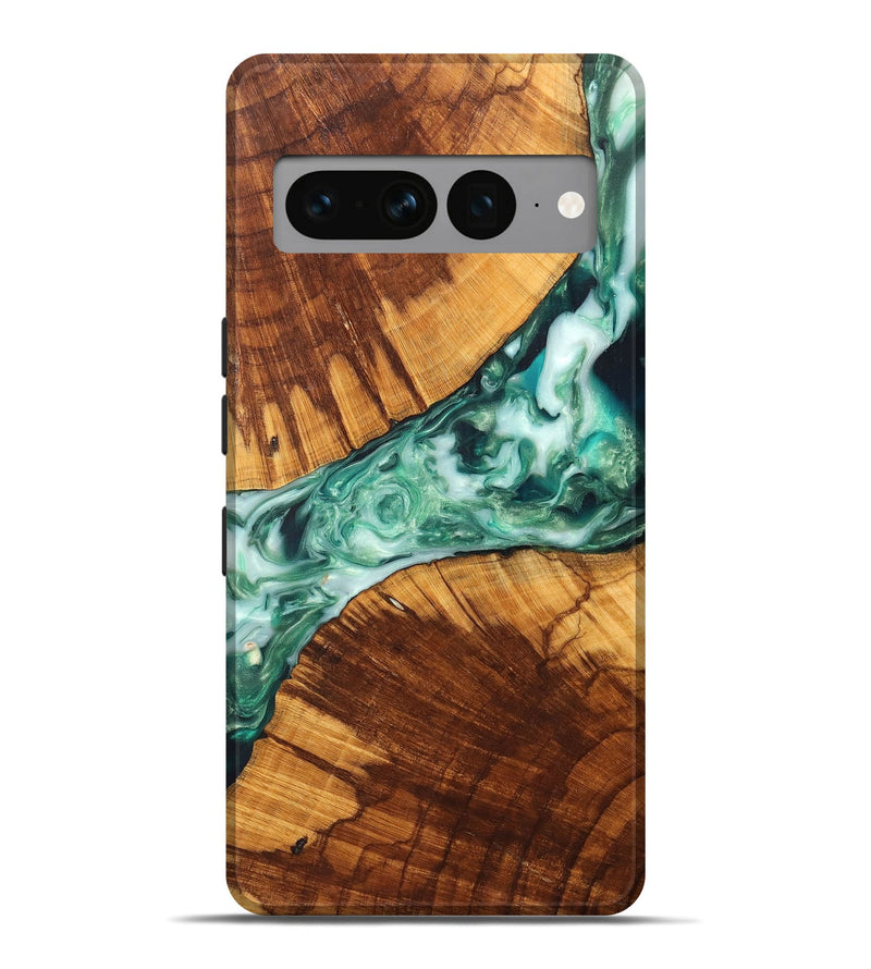 Pixel 7 Pro Wood+Resin Live Edge Phone Case - Isabelle (Green, 699166)