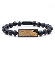 Lava Bead Wood+Resin Bracelet - Larry (Pure Black, 699187)