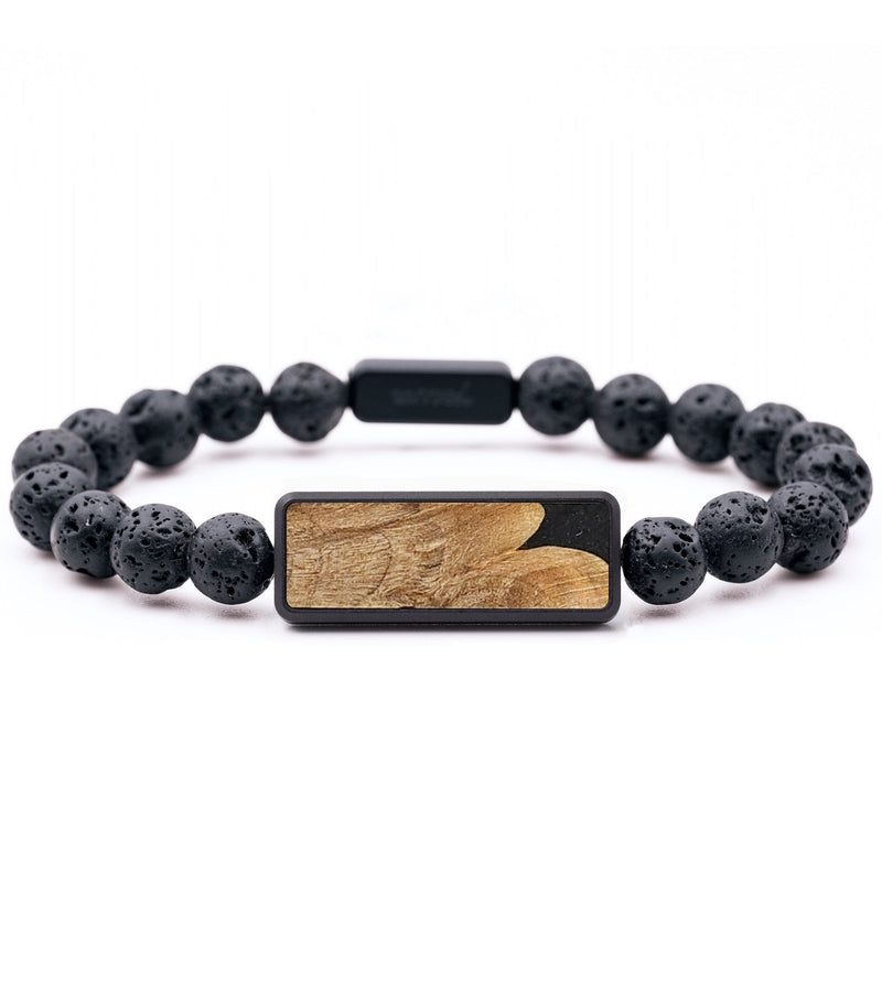 Lava Bead Wood+Resin Bracelet - Larry (Pure Black, 699187)