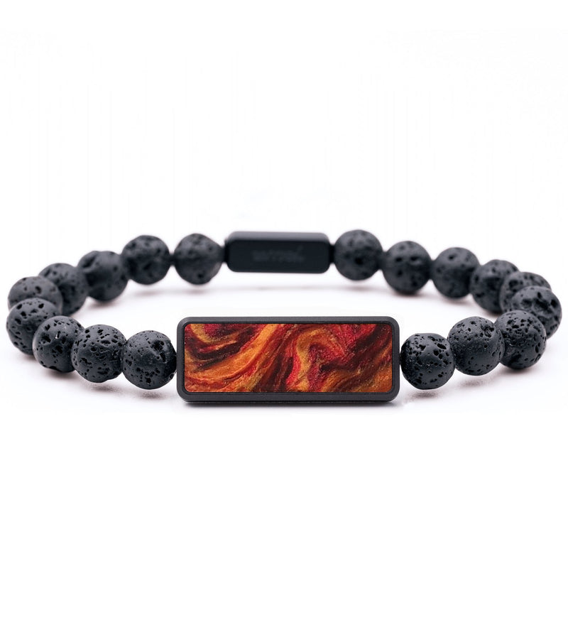 Lava Bead Wood+Resin Bracelet - Lois (Red, 699291)