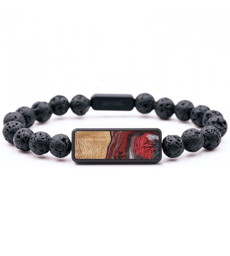 Lava Bead Wood+Resin Bracelet - Mike (Red, 699299)