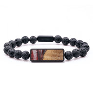 Lava Bead Wood+Resin Bracelet - Jaslene (Red, 699302)
