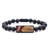 Lava Bead Wood+Resin Bracelet - Iesha (Red, 699303)