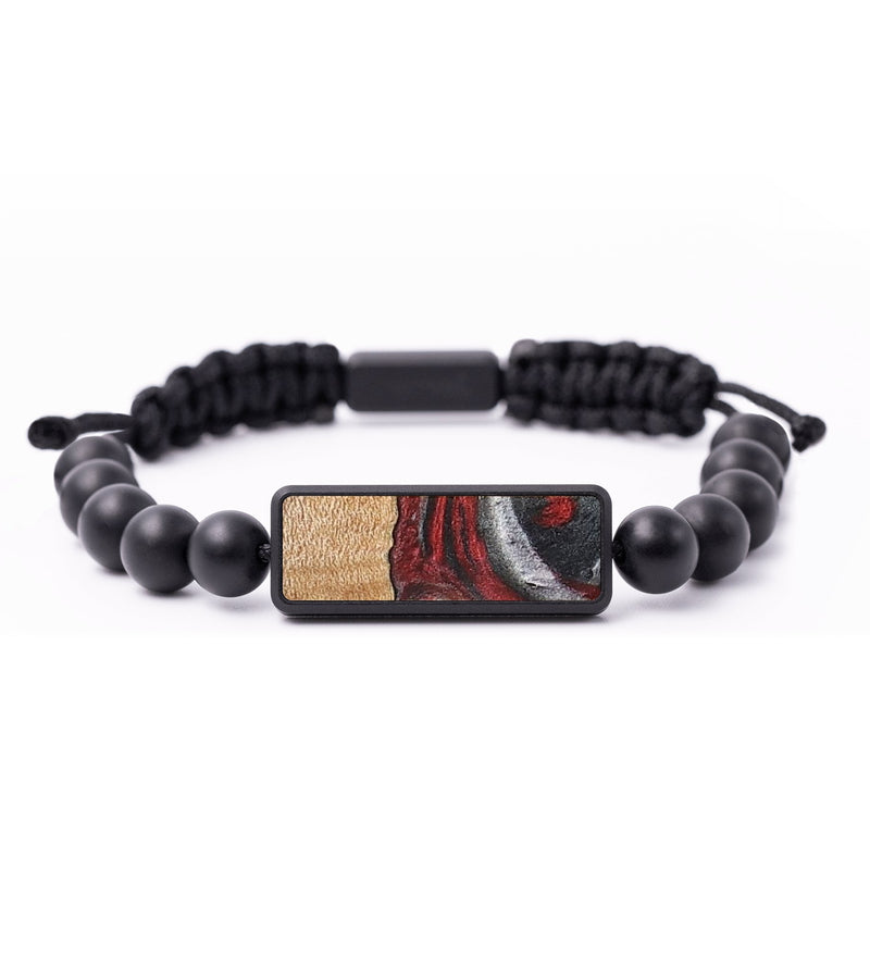 Onyx Bead Wood+Resin Bracelet - Delores (Red, 699308)