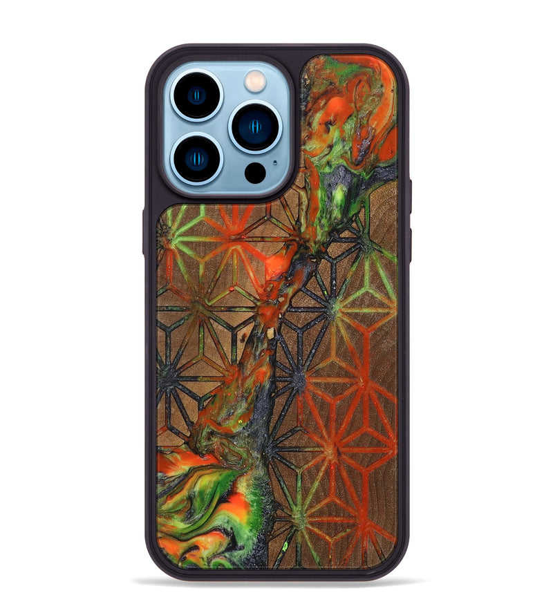 iPhone 14 Pro Max Wood+Resin Phone Case - Cristian (Pattern, 699400)
