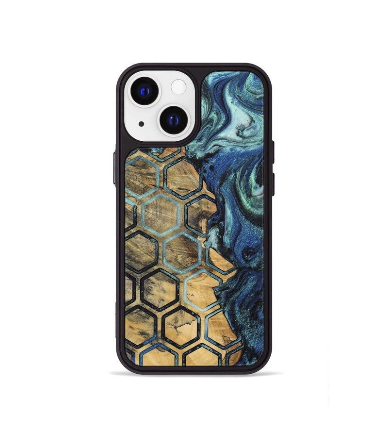iPhone 13 mini Wood+Resin Phone Case - Harriet (Pattern, 699407)