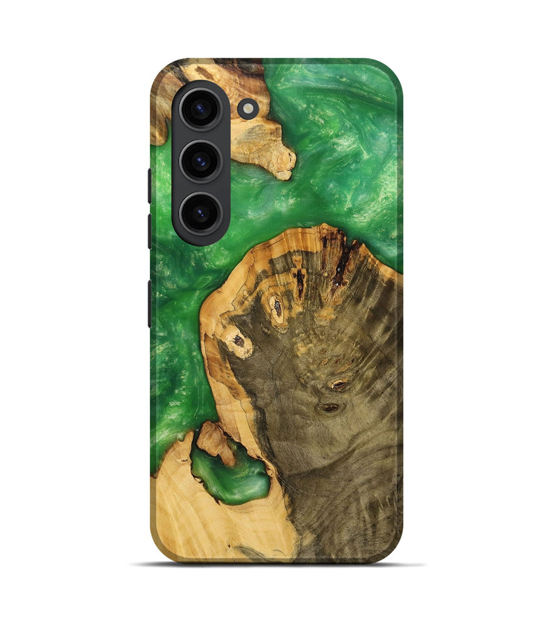 Galaxy S23 Wood+Resin Live Edge Phone Case - Eduardo (Green, 699448)