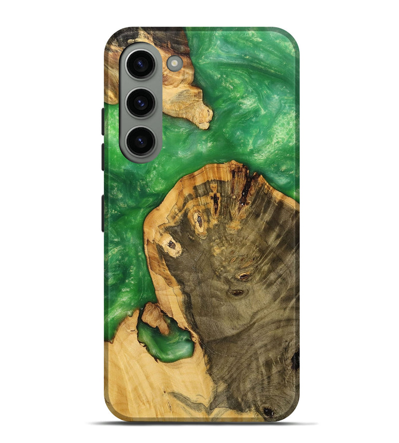 Galaxy S23 Plus Wood+Resin Live Edge Phone Case - Eduardo (Green, 699448)