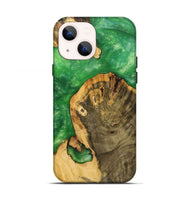 iPhone 13 Wood+Resin Live Edge Phone Case - Eduardo (Green, 699448)