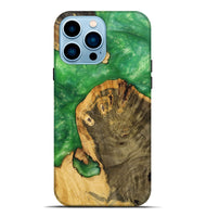 iPhone 14 Pro Max Wood+Resin Live Edge Phone Case - Eduardo (Green, 699448)