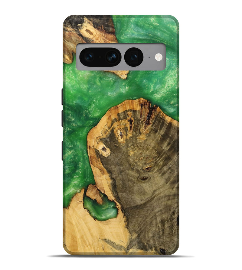 Pixel 7 Pro Wood+Resin Live Edge Phone Case - Eduardo (Green, 699448)