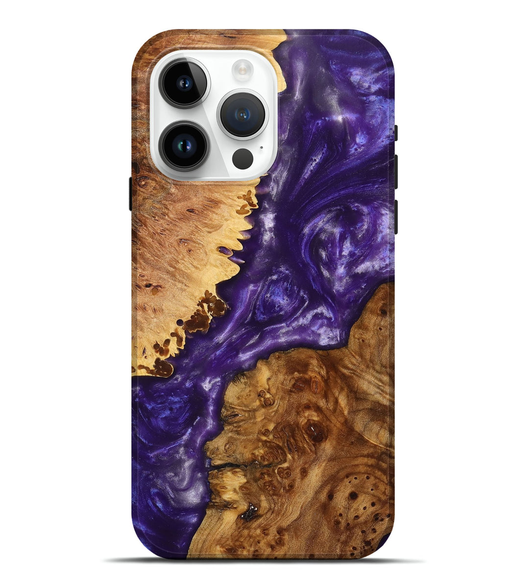 iPhone 15 Pro Max Wood+Resin Live Edge Phone Case - Braelynn (Purple, 699451)
