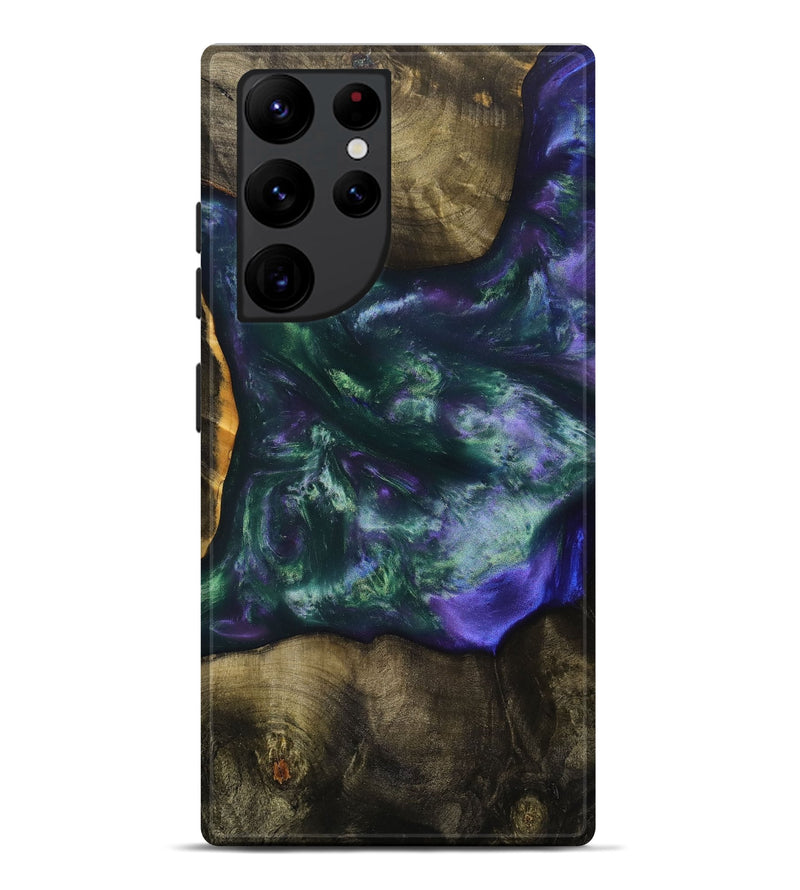 Galaxy S22 Ultra Wood+Resin Live Edge Phone Case - Candice (Purple, 699452)