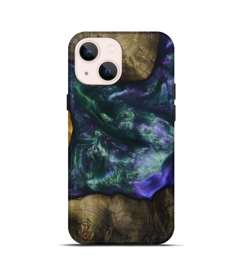 iPhone 13 mini Wood+Resin Live Edge Phone Case - Candice (Purple, 699452)