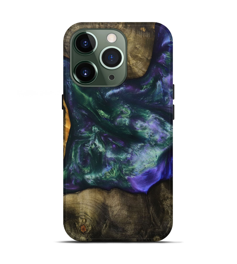 iPhone 13 Pro Wood+Resin Live Edge Phone Case - Candice (Purple, 699452)