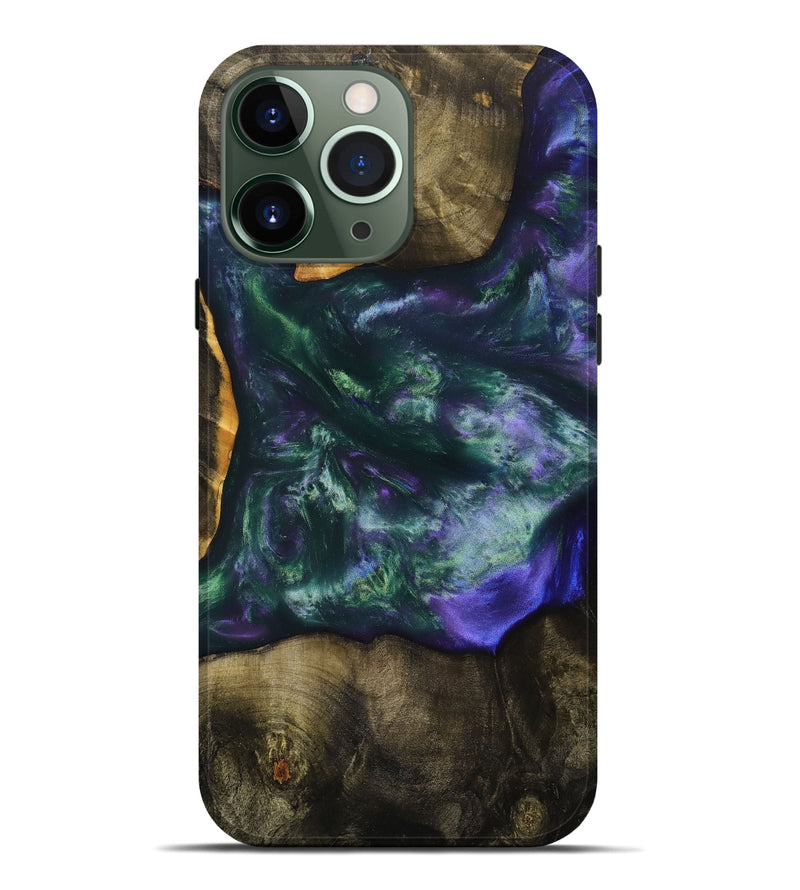 iPhone 13 Pro Max Wood+Resin Live Edge Phone Case - Candice (Purple, 699452)