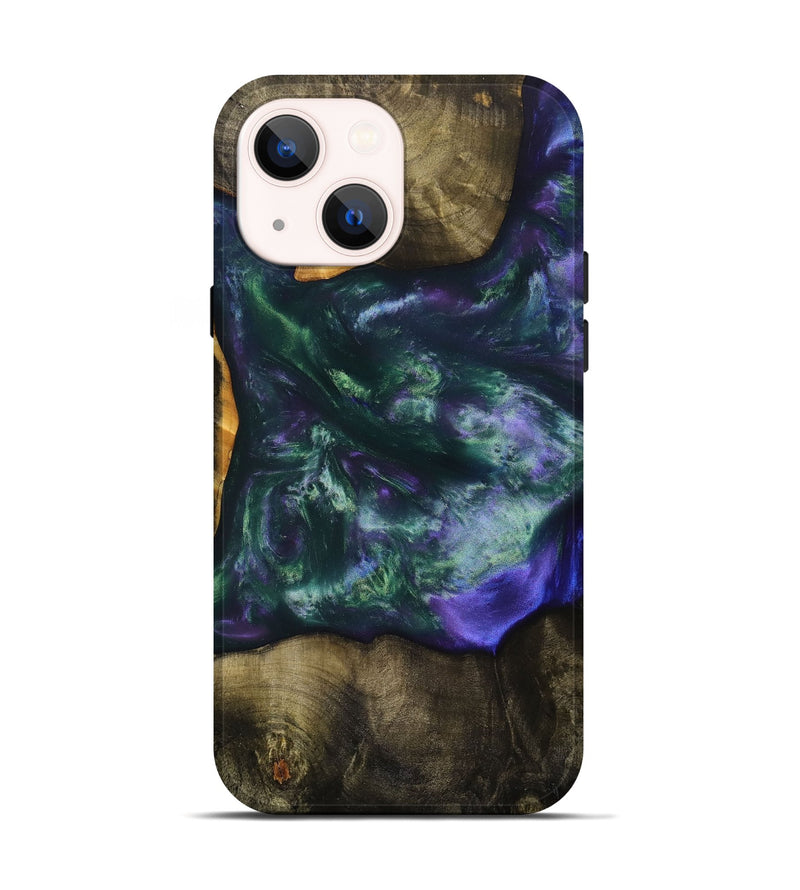 iPhone 14 Wood+Resin Live Edge Phone Case - Candice (Purple, 699452)