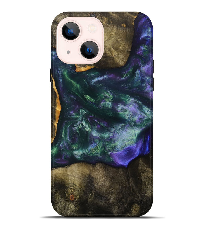 iPhone 14 Plus Wood+Resin Live Edge Phone Case - Candice (Purple, 699452)