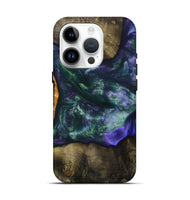 iPhone 15 Pro Wood+Resin Live Edge Phone Case - Candice (Purple, 699452)